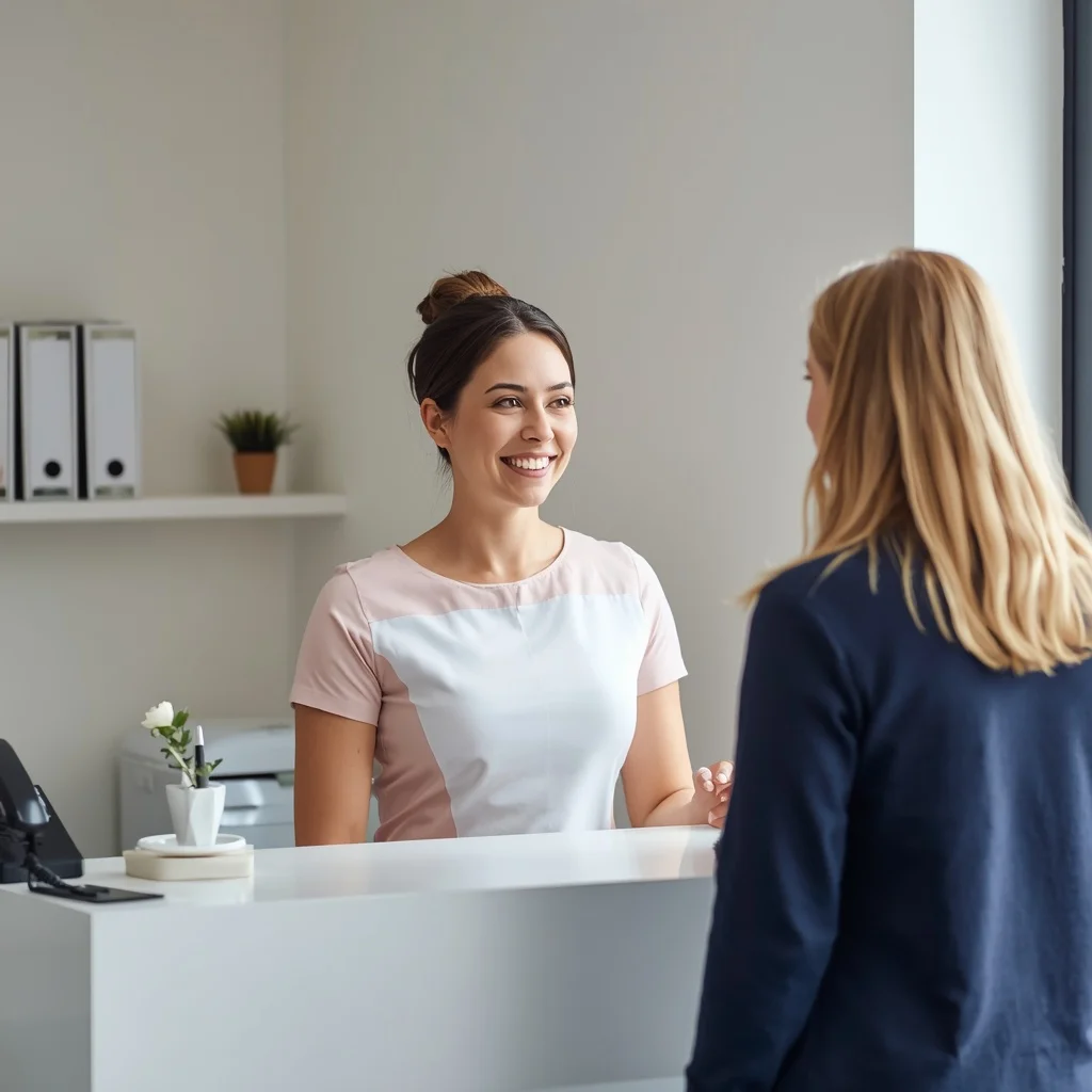 ZFA bei der Arbeit am Schreibtisch – fokussiert und professionell